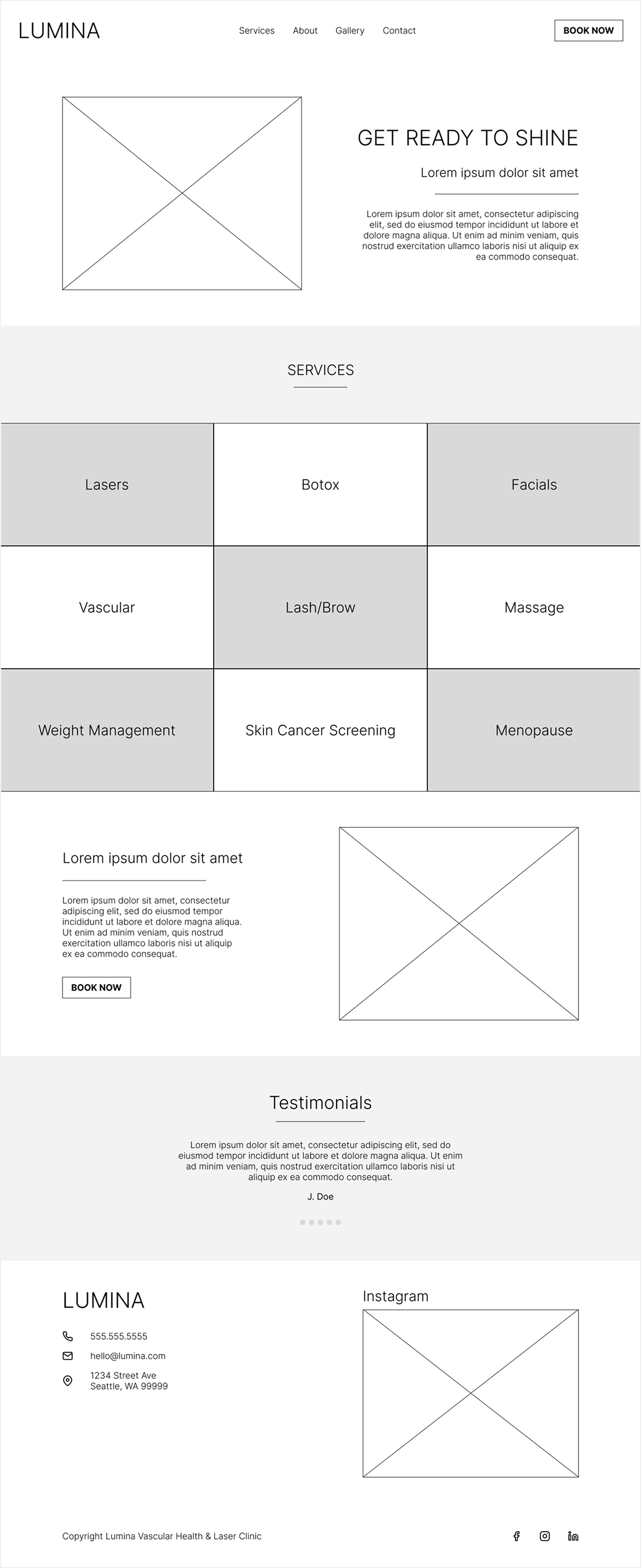 Homepage Wireframe